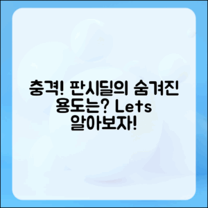 충격적인 판시딜의 용도, 제대로 알아보자