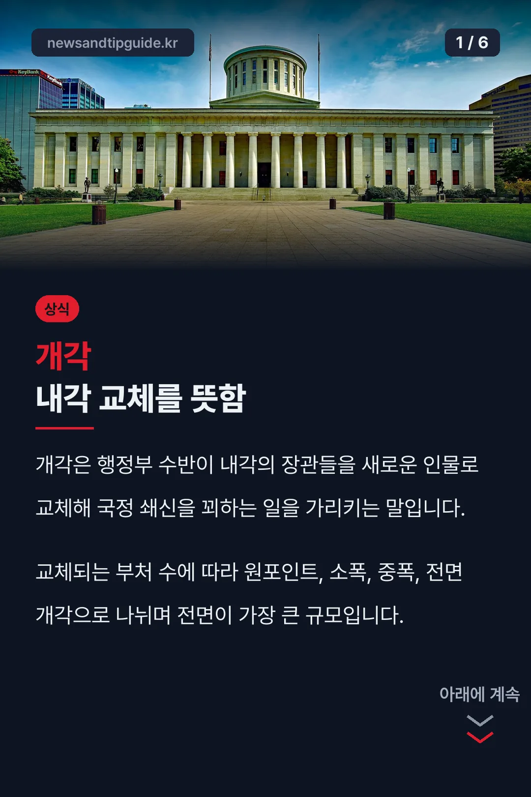 개각 내각 교체를 뜻함