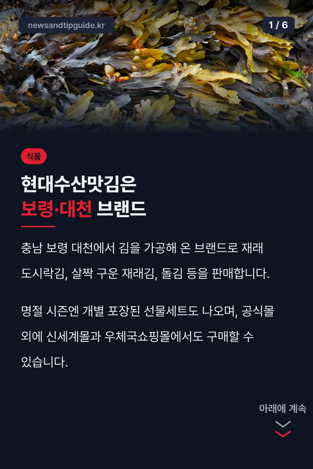 현대수산맛김은 보령·대천 브랜드