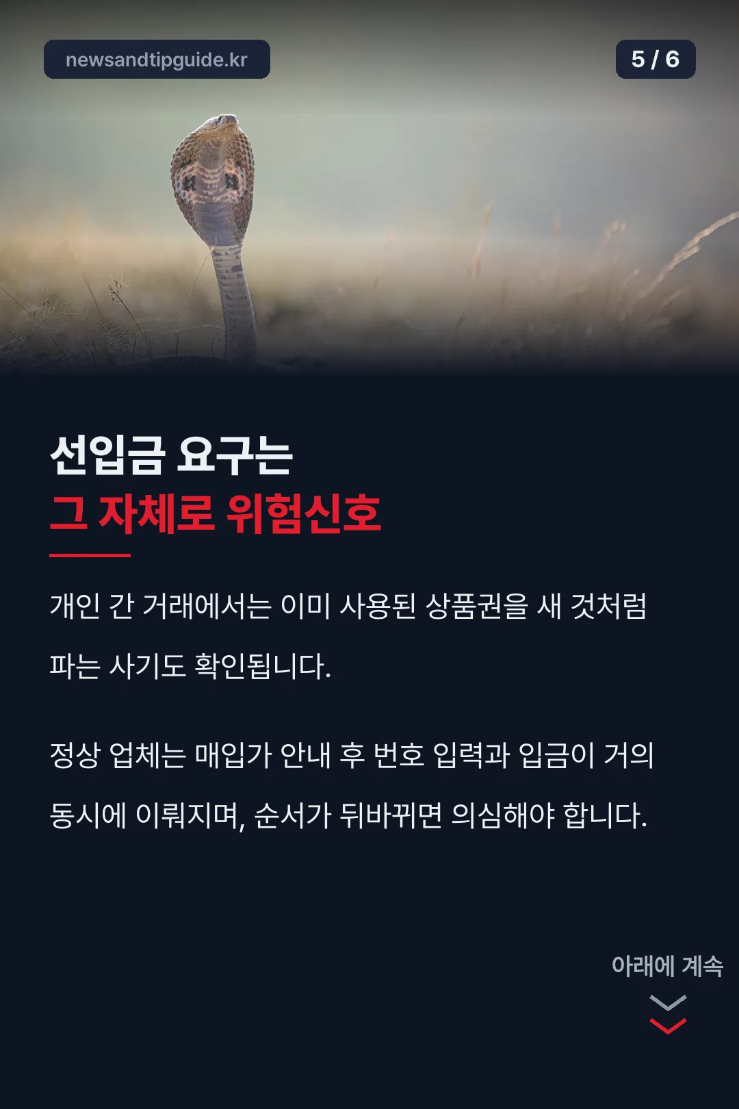 선입금 요구는 위험신호