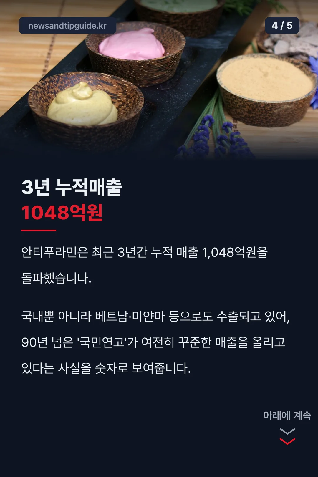 3년 누적매출 1048억원 기록