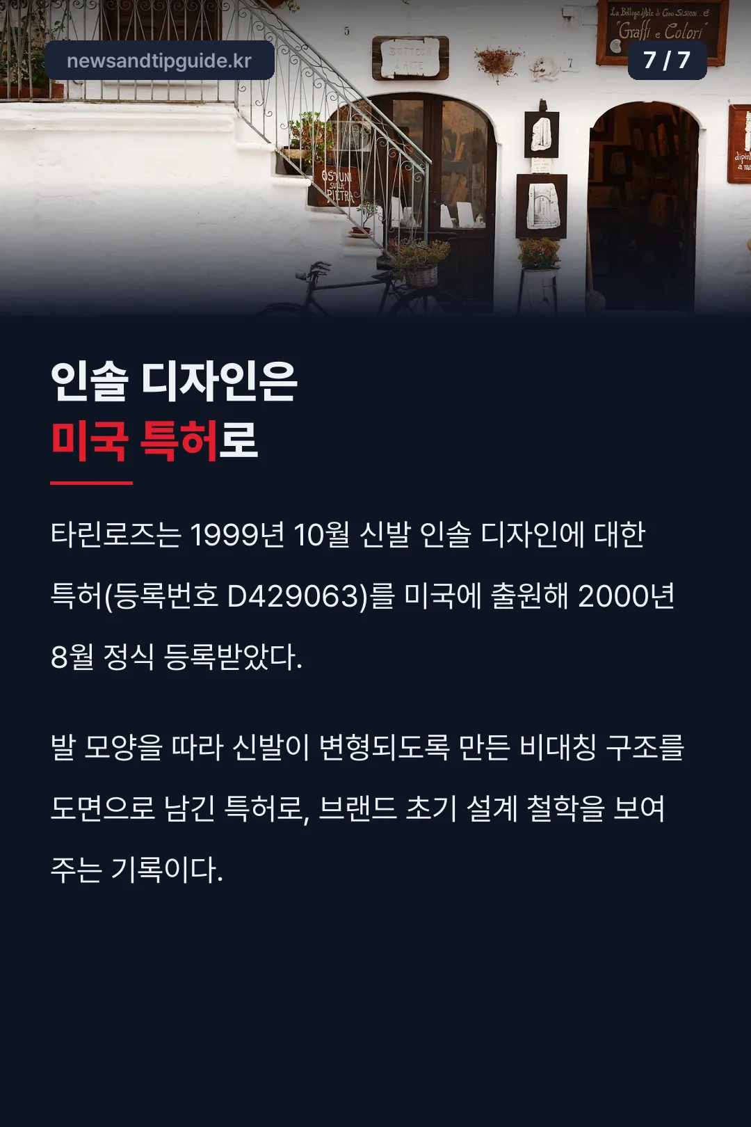 인솔 디자인 미국 특허