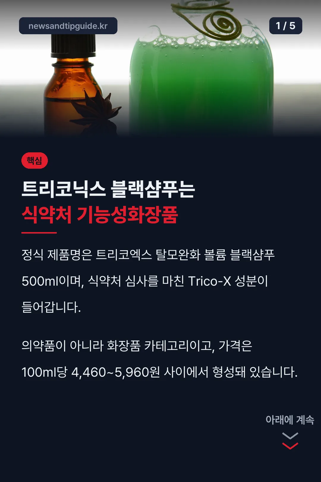트리코닉스 블랙샴푸 핵심 정리